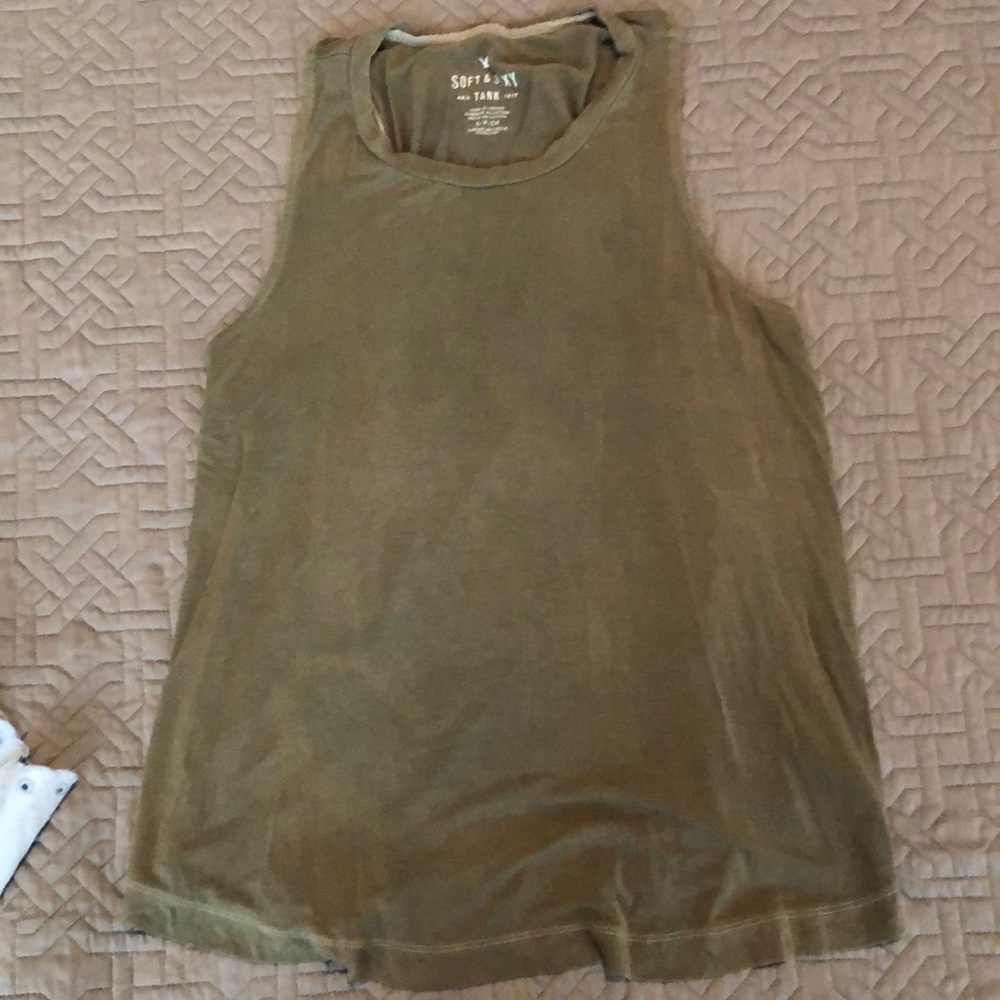 Acid washed army green tank